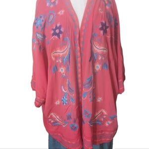 Curations Open Coral Floral Cardigan/Komino .. Size 2X/3X